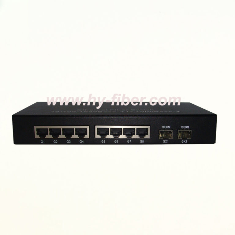 10 Port Gigabit Ethernet Switch Dual Fiber 1310nm 20km 2 SFP and 8 RJ45 ...